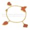 Van Cleef & Arpels Lucky Alhambra 4 Motifs Bracelet Yellow Gold With Stone Combination 004