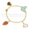 Van Cleef & Arpels Lucky Alhambra 4 Motifs Bracelet Yellow Gold With Stone Combination 006