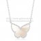 Van Cleef Arpels Lucky Alhambra Butterfly Pendant White Gold With White Mother Of Pearl