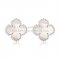 Van Cleef & Arpels Sweet Alhambra Earrings 9mm White Gold With White Mother Of Pearl