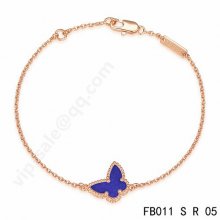 Replica Van Cleef & Arpels Sweet Alhambra Butterfly Bracelet In Pink Gold With Lapis Lazuli