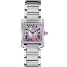 Cartier Tank Francaise womens steel watch W51028Q3 pink mother of pearl dial