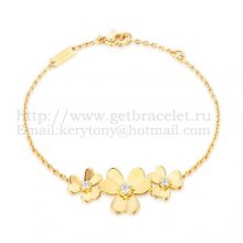 Van Cleef & Arpels Flowers Frivole Bracelet 3 Flowers Yellow Gold With Diamond