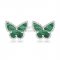 Van Cleef & Arpels Sweet Alhambra Butterfly Earrings White Gold With Malachite Mother Of Pearl