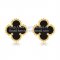 Van Cleef & Arpels Sweet Alhambra Earrings 9mm Yellow Gold With Black Onyx Mother Of Pearl