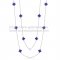 Van Cleef & Arpels Vintage Alhambra Necklace White Gold 10 Motifs With Lapis Stone Mother Of Pearl