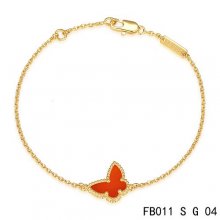 Fake Van Cleef & Arpels Sweet Alhambra Bracelet In Yellow With Red Butterfly