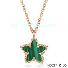 Fake Van Cleef & Arpels Alhambra Maple Leaf Pendant In Pink Gold