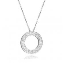 Cartier Love Necklace Set In White Gold With Diamonds