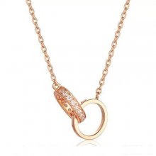 Cartier Love Necklace Pink Gold Rings With Diamonds