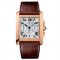 Cartier Tank MC Chronograph mens watch W5330005 pink gold silver dial brown leather strap