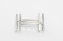 Hermes Reversible Belt 18K Silver H au Carre Brushed Buckle