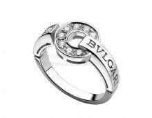 Cheap BVLGARI BVLGARI White Gold Ring with Pave Diamonds