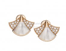 Replica Bvlgari DIVAS' Dream Earrings Rose Gold Set with Mother of Pearl and Pave Diamonds