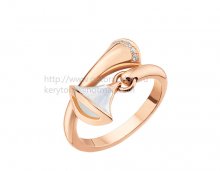 Replica Bvlgari DIVAS' Dream Ring Rose Gold with Mother of Pearl and Pave Diamonds