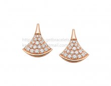 Replica Bvlgari DIVAS' Dream Rose Gold Stud Earrings with Pave Diamonds