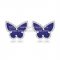 Van Cleef & Arpels Sweet Alhambra Butterfly Earrings White Gold With Lapis Stone Mother Of Pearl