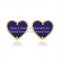 Van Cleef & Arpels Sweet Alhambra Heart Earrings Yellow Gold With Lapis Stone Mother Of Pearl