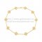 Van Cleef & Arpels Vintage Alhambra Long Necklace Yellow Gold 10 Motifs With Pave Diamonds