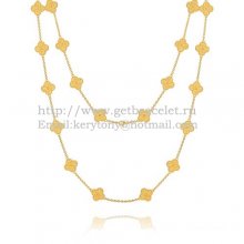 Van Cleef & Arpels Vintage Alhambra Long Necklace Yellow Gold 20 Motifs