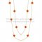 Van Cleef & Arpels Vintage Alhambra Necklace Yellow Gold 10 Motifs With Carnelian Mother Of Pearl