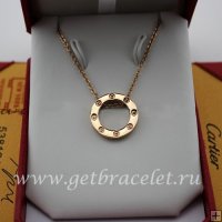 Fake Cartier Pink Gold LOVE Necklace