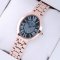 Cartier Baignoire pink gold womens replica watch with black diamond dial