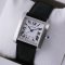 Cartier Tank Francaise mens watch replica stainless steel black leather strap