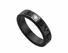 Replica BVLGARI BVLGARI Black Ceramic and Diamond Ring