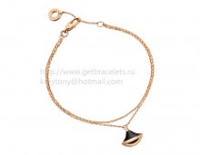 Replica Bvlgari DIVAS' Dream Bracelet Rose Gold with Onyx