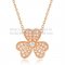 Van Cleef Arpels Frivole Necklace Pink Gold With Pave Diamonds