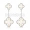 Van Cleef & Arpels Magic Alhambra Earrings White Gold With White Mother Of Pearl