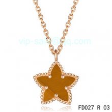 Replica Van Cleef & Arpels Alhambra Maple Leaf Pendant In Pink Gold