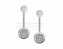 Copy BVLGARI BVLGARI Earrings White Gold with Pave Diamonds