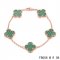 Fake Van Cleef & Arpels Alhambra Bracelet In Pink With 5 Green Clover