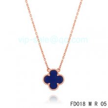 Fake Van Cleef & Arpels Vintage Alhambra Pendant In Pink Gold