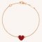 Van Cleef & Arpels Sweet Alhambra Heart Bracelet Pink Gold Carnelian