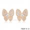 Cheap Van Cleef & Arpels Butterflies Pink Gold Earrings With Diamonds