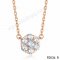 Imitation Van Cleef & Arpels Fleurette Pendant In Pink Gold With Round Diamonds