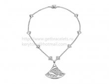 Replica Bvlgari Divas' Dream Necklace White Gold with Pave Diamonds