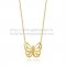 Van Cleef Arpels Butterfly Hollowing Carving Pendant Yellow Gold With Diamond