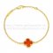 Van Cleef & Arpels Sweet Alhambra Bracelet Yellow Gold With Carnelian Mother Of Pearl