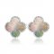 Van Cleef & Arpels Sweet Alhambra Earrings 15mm White Gold With Gray Mother Of Pearl