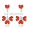 Van Cleef & Arpels Sweet Alhambra Effeuillage Earrings White Gold With Carnelian Mother Of Pearl