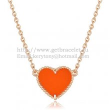 Van Cleef Arpels Sweet Alhambra Heart Pendant Pink Gold With Red Onyx Mother Of Pearl