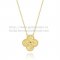 Van Cleef & Arpels Vintage Alhambra Pendant Yellow Gold With Round Diamonds