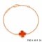 Replica Van Cleef & Arpels Sweet Alhambra Bracelet In Pink Gold With Carnelian