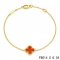 Cheap Van Cleef & Arpels Sweet Alhambra Bracelet In Yellow Gold With Carnelian