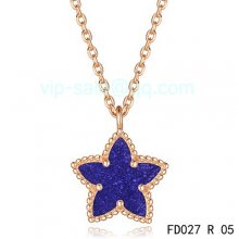 Imitation Van Cleef & Arpels Alhambra Maple Leaf Pendant In Pink Gold