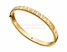 Cheap BVLGARI BVLGARI Bangle Bracelet in Yellow Gold with Diamonds